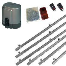 Φόρτωση εικόνας στο εργαλείο προβολής Συλλογής, Σετ μηχανισμού συρόμενης πόρτας RIB K800 με ενσωματωμένο πινακοδέκτη, 2 τηλεχειριστήρια, 6m μεταλλική κρεμαγιέρα και φωτοκύτταρα ασύρματα