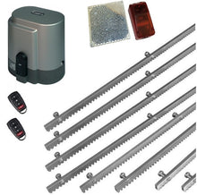 Φόρτωση εικόνας στο εργαλείο προβολής Συλλογής, Σετ μηχανισμού συρόμενης πόρτας RIB K800 με ενσωματωμένο πινακοδέκτη, 2 τηλεχειριστήρια, 8m μεταλλική κρεμαγιέρα και φωτοκύτταρα ασύρματα