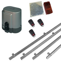 Φόρτωση εικόνας στο εργαλείο προβολής Συλλογής, Σετ μηχανισμού συρόμενης πόρτας RIB K800 με ενσωματωμένο πινακοδέκτη, 3 τηλεχειριστήρια, 4m μεταλλική κρεμαγιέρα και φωτοκύτταρα ασύρματα