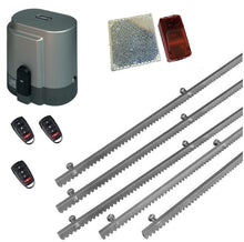 Φόρτωση εικόνας στο εργαλείο προβολής Συλλογής, Σετ μηχανισμού συρόμενης πόρτας RIB K800 με ενσωματωμένο πινακοδέκτη, 3 τηλεχειριστήρια, 5m μεταλλική κρεμαγιέρα και φωτοκύτταρα ασύρματα