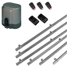 Φόρτωση εικόνας στο εργαλείο προβολής Συλλογής, Σετ μηχανισμού συρόμενης πόρτας RIB K800 με ενσωματωμένο πινακοδέκτη, 3 τηλεχειριστήρια, 6m μεταλλική κρεμαγιέρα και φωτοκύτταρα ενσύρματα