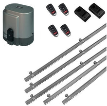 Φόρτωση εικόνας στο εργαλείο προβολής Συλλογής, Σετ μηχανισμού συρόμενης πόρτας RIB K800 με ενσωματωμένο πινακοδέκτη, 4 τηλεχειριστήρια, 5m μεταλλική κρεμαγιέρα και φωτοκύτταρα ενσύρματα