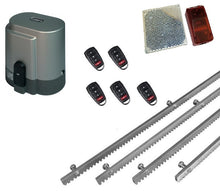 Φόρτωση εικόνας στο εργαλείο προβολής Συλλογής, Σετ μηχανισμού συρόμενης πόρτας RIB K800 με ενσωματωμένο πινακοδέκτη, 5 τηλεχειριστήρια, 4m μεταλλική κρεμαγιέρα και φωτοκύτταρα ασύρματα