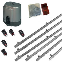 Φόρτωση εικόνας στο εργαλείο προβολής Συλλογής, Σετ μηχανισμού συρόμενης πόρτας RIB K800 με ενσωματωμένο πινακοδέκτη, 5 τηλεχειριστήρια, 6m μεταλλική κρεμαγιέρα και φωτοκύτταρα ασύρματα