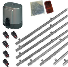 Φόρτωση εικόνας στο εργαλείο προβολής Συλλογής, Σετ μηχανισμού συρόμενης πόρτας RIB K800 με ενσωματωμένο πινακοδέκτη, 5 τηλεχειριστήρια, 8m μεταλλική κρεμαγιέρα και φωτοκύτταρα ασύρματα