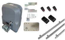 Φόρτωση εικόνας στο εργαλείο προβολής Συλλογής, Σετ μοτέρ συρόμενης πόρτας SLG600 με 3 τηλεχειριστήρια, 3m μεταλλική κρεμαγιέρα και φωτοκύτταρα ενσύρματα