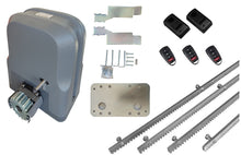 Φόρτωση εικόνας στο εργαλείο προβολής Συλλογής, Σετ μοτέρ συρόμενης πόρτας SLG600 με 3 τηλεχειριστήρια, 4m μεταλλική κρεμαγιέρα και φωτοκύτταρα ενσύρματα