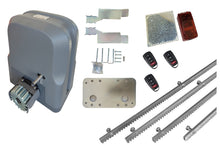 Φόρτωση εικόνας στο εργαλείο προβολής Συλλογής, Σετ μοτέρ συρόμενης πόρτας SLG600 με 3 τηλεχειριστήρια, 4m μεταλλική κρεμαγιέρα και φωτοκύτταρα ασύρματα