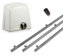 Φόρτωση εικόνας στο εργαλείο προβολής Συλλογής, Σετ μηχανισμού συρόμενης πόρτας PROTECO Strike-5 με πινακοδέκτη, 1 τηλεχειριστήριο και 3m μεταλλική κρεμαγιέρα
