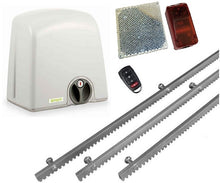 Φόρτωση εικόνας στο εργαλείο προβολής Συλλογής, Σετ μηχανισμού συρόμενης πόρτας PROTECO Strike-5 με πινακοδέκτη, 1 τηλεχειριστήριο, 3m μεταλλική κρεμαγιέρα και φωτοκύτταρα ασύρματα