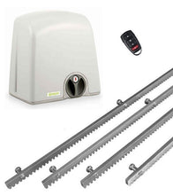 Φόρτωση εικόνας στο εργαλείο προβολής Συλλογής, Σετ μηχανισμού συρόμενης πόρτας PROTECO Strike-5 με πινακοδέκτη, 1 τηλεχειριστήριο και 4m μεταλλική κρεμαγιέρα