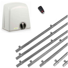 Φόρτωση εικόνας στο εργαλείο προβολής Συλλογής, Σετ μηχανισμού συρόμενης πόρτας PROTECO Strike-5 με πινακοδέκτη, 1 τηλεχειριστήριο και 7m μεταλλική κρεμαγιέρα