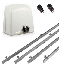 Φόρτωση εικόνας στο εργαλείο προβολής Συλλογής, Σετ μηχανισμού συρόμενης πόρτας PROTECO Strike-5 με πινακοδέκτη, 2 τηλεχειριστήρια και 4m μεταλλική κρεμαγιέρα