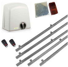 Φόρτωση εικόνας στο εργαλείο προβολής Συλλογής, Σετ μηχανισμού συρόμενης πόρτας PROTECO Strike-5 με πινακοδέκτη, 2 τηλεχειριστήρια, 5m μεταλλική κρεμαγιέρα και φωτοκύτταρα ασύρματα