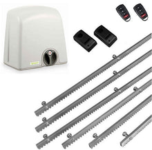 Φόρτωση εικόνας στο εργαλείο προβολής Συλλογής, Σετ μηχανισμού συρόμενης πόρτας PROTECO Strike-5 με πινακοδέκτη, 2 τηλεχειριστήρια, 6m μεταλλική κρεμαγιέρα και φωτοκύτταρα ενσύρματα