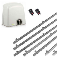 Φόρτωση εικόνας στο εργαλείο προβολής Συλλογής, Σετ μηχανισμού συρόμενης πόρτας PROTECO Strike-5 με πινακοδέκτη, 2 τηλεχειριστήρια και 7m μεταλλική κρεμαγιέρα
