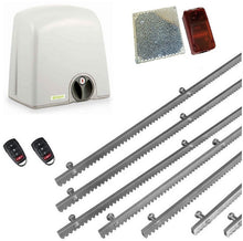 Φόρτωση εικόνας στο εργαλείο προβολής Συλλογής, Σετ μηχανισμού συρόμενης πόρτας PROTECO Strike-5 με πινακοδέκτη, 2 τηλεχειριστήρια, 7m μεταλλική κρεμαγιέρα και φωτοκύτταρα ασύρματα