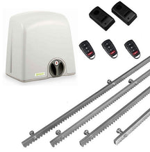 Φόρτωση εικόνας στο εργαλείο προβολής Συλλογής, Σετ μηχανισμού συρόμενης πόρτας PROTECO Strike-5 με πινακοδέκτη, 3 τηλεχειριστήρια, 4m μεταλλική κρεμαγιέρα και φωτοκύτταρα ενσύρματα