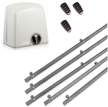 Φόρτωση εικόνας στο εργαλείο προβολής Συλλογής, Σετ μηχανισμού συρόμενης πόρτας PROTECO Strike-5 με πινακοδέκτη, 3 τηλεχειριστήρια και 5m μεταλλική κρεμαγιέρα