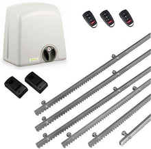 Φόρτωση εικόνας στο εργαλείο προβολής Συλλογής, Σετ μηχανισμού συρόμενης πόρτας PROTECO Strike-5 με πινακοδέκτη, 3 τηλεχειριστήρια, 6m μεταλλική κρεμαγιέρα και φωτοκύτταρα ενσύρματα