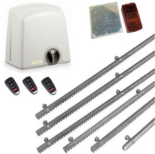 Φόρτωση εικόνας στο εργαλείο προβολής Συλλογής, Σετ μηχανισμού συρόμενης πόρτας PROTECO Strike-5 με πινακοδέκτη, 3 τηλεχειριστήρια, 6m μεταλλική κρεμαγιέρα και φωτοκύτταρα ασύρματα