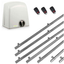 Φόρτωση εικόνας στο εργαλείο προβολής Συλλογής, Σετ μηχανισμού συρόμενης πόρτας PROTECO Strike-5 με πινακοδέκτη, 3 τηλεχειριστήρια και 7m μεταλλική κρεμαγιέρα