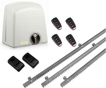 Φόρτωση εικόνας στο εργαλείο προβολής Συλλογής, Σετ μηχανισμού συρόμενης πόρτας PROTECO Strike-5 με πινακοδέκτη, 4 τηλεχειριστήρια, 3m μεταλλική κρεμαγιέρα και φωτοκύτταρα ενσύρματα