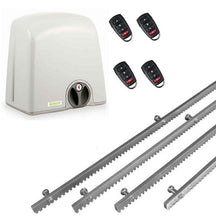 Φόρτωση εικόνας στο εργαλείο προβολής Συλλογής, Σετ μηχανισμού συρόμενης πόρτας PROTECO Strike-5 με πινακοδέκτη, 4 τηλεχειριστήρια και 4m μεταλλική κρεμαγιέρα