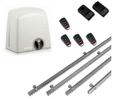 Φόρτωση εικόνας στο εργαλείο προβολής Συλλογής, Σετ μηχανισμού συρόμενης πόρτας PROTECO Strike-5 με πινακοδέκτη, 4 τηλεχειριστήρια, 4m μεταλλική κρεμαγιέρα και φωτοκύτταρα ενσύρματα
