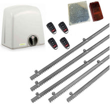 Φόρτωση εικόνας στο εργαλείο προβολής Συλλογής, Σετ μηχανισμού συρόμενης πόρτας PROTECO Strike-5 με πινακοδέκτη, 4 τηλεχειριστήρια, 5m μεταλλική κρεμαγιέρα και φωτοκύτταρα ασύρματα