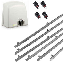 Φόρτωση εικόνας στο εργαλείο προβολής Συλλογής, Σετ μηχανισμού συρόμενης πόρτας PROTECO Strike-5 με πινακοδέκτη, 4 τηλεχειριστήρια και 6m μεταλλική κρεμαγιέρα