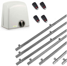 Φόρτωση εικόνας στο εργαλείο προβολής Συλλογής, Σετ μηχανισμού συρόμενης πόρτας PROTECO Strike-5 με πινακοδέκτη, 4 τηλεχειριστήρια και 7m μεταλλική κρεμαγιέρα