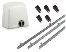 Φόρτωση εικόνας στο εργαλείο προβολής Συλλογής, Σετ μηχανισμού συρόμενης πόρτας PROTECO Strike-5 με πινακοδέκτη, 5 τηλεχειριστήρια και 3m μεταλλική κρεμαγιέρα