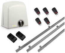 Φόρτωση εικόνας στο εργαλείο προβολής Συλλογής, Σετ μηχανισμού συρόμενης πόρτας PROTECO Strike-5 με πινακοδέκτη, 5 τηλεχειριστήρια, 3m μεταλλική κρεμαγιέρα και φωτοκύτταρα ενσύρματα