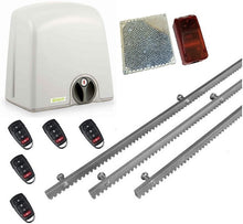 Φόρτωση εικόνας στο εργαλείο προβολής Συλλογής, Σετ μηχανισμού συρόμενης πόρτας PROTECO Strike-5 με πινακοδέκτη, 5 τηλεχειριστήρια, 3m μεταλλική κρεμαγιέρα και φωτοκύτταρα ασύρματα