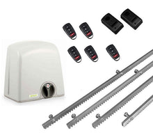 Φόρτωση εικόνας στο εργαλείο προβολής Συλλογής, Σετ μηχανισμού συρόμενης πόρτας PROTECO Strike-5 με πινακοδέκτη, 5 τηλεχειριστήρια, 4m μεταλλική κρεμαγιέρα και φωτοκύτταρα ενσύρματα