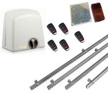 Φόρτωση εικόνας στο εργαλείο προβολής Συλλογής, Σετ μηχανισμού συρόμενης πόρτας PROTECO Strike-5 με πινακοδέκτη, 5 τηλεχειριστήρια, 4m μεταλλική κρεμαγιέρα και φωτοκύτταρα ασύρματα