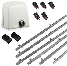Φόρτωση εικόνας στο εργαλείο προβολής Συλλογής, Σετ μηχανισμού συρόμενης πόρτας PROTECO Strike-5 με πινακοδέκτη, 5 τηλεχειριστήρια, 6m μεταλλική κρεμαγιέρα και φωτοκύτταρα ενσύρματα