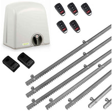 Φόρτωση εικόνας στο εργαλείο προβολής Συλλογής, Σετ μηχανισμού συρόμενης πόρτας PROTECO Strike-5 με πινακοδέκτη, 5 τηλεχειριστήρια, 7m μεταλλική κρεμαγιέρα και φωτοκύτταρα ενσύρματα