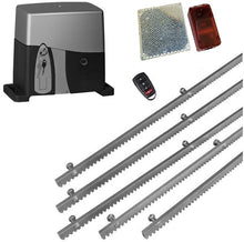 Φόρτωση εικόνας στο εργαλείο προβολής Συλλογής, Σετ μηχανισμού συρόμενης πόρτας VDS SL1000-OIL με ενσωματωμένο πινακοδέκτη, 1 τηλεχειριστήριο, 5m μεταλλική κρεμαγιέρα και φωτοκύτταρα ασύρματα