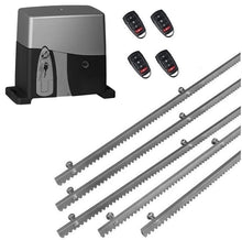 Φόρτωση εικόνας στο εργαλείο προβολής Συλλογής, Σετ μηχανισμού συρόμενης πόρτας VDS SL1000-OIL με ενσωματωμένο πινακοδέκτη, 4 τηλεχειριστήρια και 5m μεταλλική κρεμαγιέρα