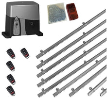 Φόρτωση εικόνας στο εργαλείο προβολής Συλλογής, Σετ μοτέρ συρόμενης γκαραζόπορτας VDS SL1600-OIL με 5 τηλεχειριστήρια, φωτοκύτταρα ασύρματα και 9m μεταλλική κρεμαγιέρα