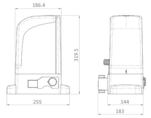 Φόρτωση εικόνας στο εργαλείο προβολής Συλλογής, Σετ μηχανισμού συρόμενης γκαραζόπορτας με μοτέρ BRAVO 500, διαστάσεις