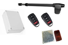 Φόρτωση εικόνας στο εργαλείο προβολής Συλλογής, Μηχανισμός ανοιγόμενης πόρτας μονόφυλλης (δεξί) LINCE 400 με πινακοδέκτη, 2 τηλεχειριστήρια και φωτοκύτταρα ασύρματα