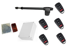 Φόρτωση εικόνας στο εργαλείο προβολής Συλλογής, Μηχανισμός ανοιγόμενης πόρτας μονόφυλλης (δεξί) LINCE 400 με πινακοδέκτη, 5 τηλεχειριστήρια και φωτοκύτταρα ασύρματα