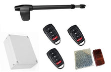 Φόρτωση εικόνας στο εργαλείο προβολής Συλλογής, Μηχανισμός ανοιγόμενης πόρτας μονόφυλλης (αριστερό) LINCE 600 με πινακοδέκτη, 3 τηλεχειριστήρια και φωτοκύτταρα ασύρματα