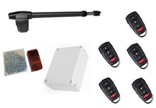 Φόρτωση εικόνας στο εργαλείο προβολής Συλλογής, Σετ μηχανισμού ανοιγόμενης γκαραζόπορτας LINCE 600 μονόφυλλο αριστερό με πίνακα, φωτοκύτταρα ασύρματα και πέντε τηλεχειριστήρια