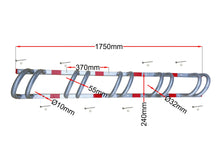 Φόρτωση εικόνας στο εργαλείο προβολής Συλλογής, Μπάρα ΣτάθμευσηςΠοδηλάτων με 5 Θέσεις PARK-BBR5 διαστάσεις
