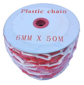 Πλαστική Αλυσίδα Κόκκινου Λευκού Χρώματος 6mm 50m PARK-CH-1-50