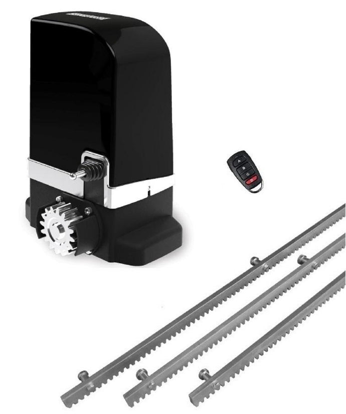 Κιτ μοτέρ συρόμενης πόρτας Motorline Professional BRAVO 500 με ενσωματωμένο πινακοδέκτη S5060Τ, 3m μεταλλική κρεμαγιέρα και 1 τηλεχειριστήριο PSD-36T